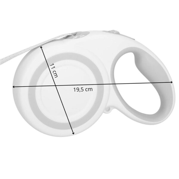 Automata póráz, nagytestű fajtáknak 50 kg-ig, 500 cm, fehér szürke - Image 10