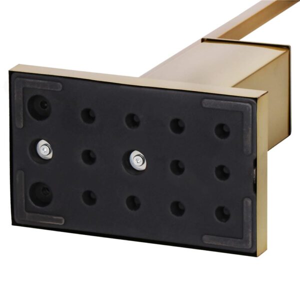 Stand cu perie WC si suport hartie igienica, metal si bambus, 67cm, auriu - Image 10