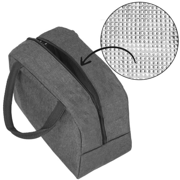 Geanta frigorifica cu izolatie termica pentru mancare, 21x10x23cm, gri - Image 10