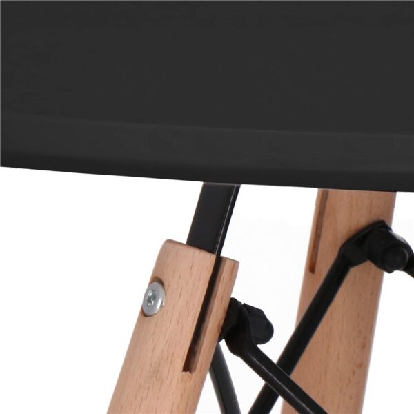 ÚJRACSOMAGOLT TERMÉK: Konyhai étkezőasztal, kerek, átmérő 80 cm, magasság 75 cm, MDF lap, fa lábak, Fekete - Image 14