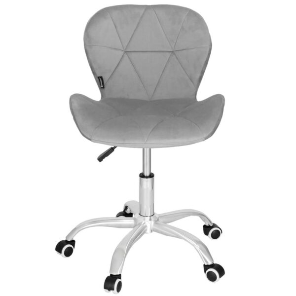 Scaun de birou ergonomic, tapitat cu catifea, 120kg, gri - Image 12