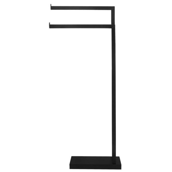 Suport metalic de baie pentru prosoape, cu 2 brate, 80 cm, negru mat - Image 11