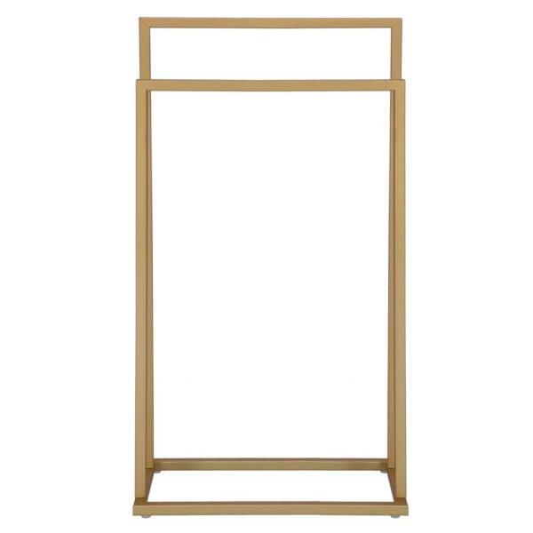 Suport metalic de baie pentru prosoape, cu 2 standuri, 86 cm, auriu mat - Image 11