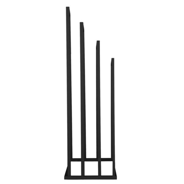 Suport metalic de baie pentru prosoape, cu 4 standuri, 96 cm, negru - Image 11
