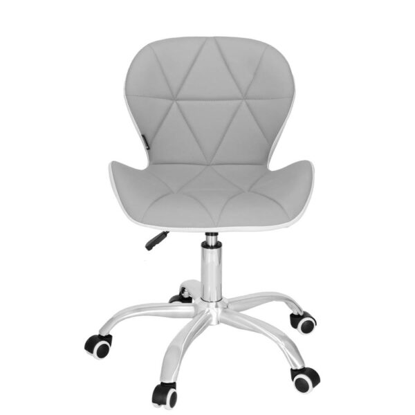Scaun de birou ergonomic, tapitat cu piele ecologica, 120kg, alb gri - Image 12