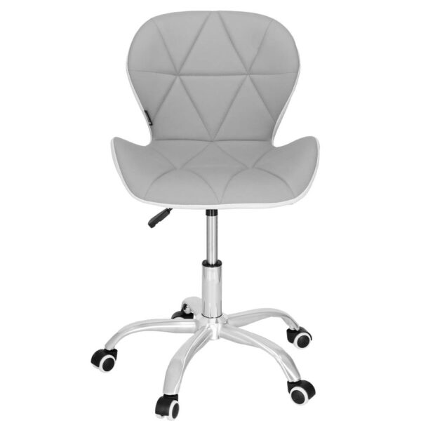 Scaun de birou ergonomic, tapitat cu piele ecologica, 120kg, alb gri - Image 13