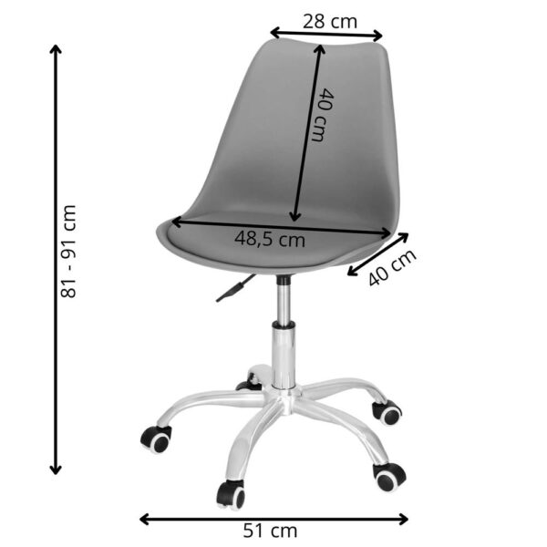 Ergonomikus irodai szék, ökobőr, 150kg, acél talp, szürke - Image 16