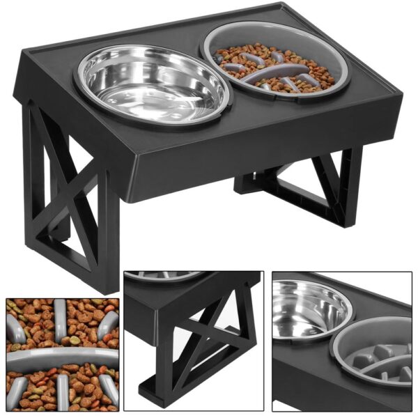 Set 2 boluri cu stand, pentru catei, inaltime si unghi reglabile, 2 x 21 cm - Image 16