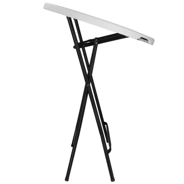 Masa catering profesionala pentru evenimente, inalta, cu picioare metal pliabile, rotunda, d 80 cm, h 110 cm, alb - Image 16