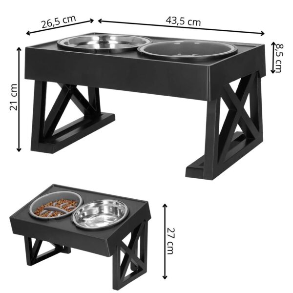 Set 2 boluri cu stand, pentru catei, inaltime si unghi reglabile, 2 x 21 cm - Image 17