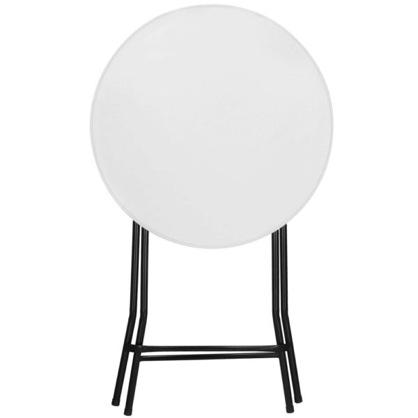 Masa catering profesionala pentru evenimente, inalta, cu picioare metal pliabile, rotunda, d 80 cm, h 110 cm, alb - Image 17