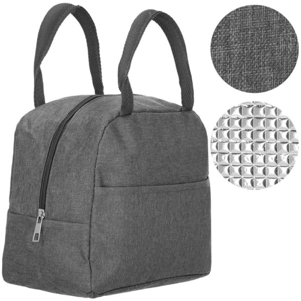 Geanta frigorifica cu izolatie termica pentru mancare, 21x10x23cm, gri - Image 18