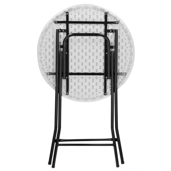 Masa catering profesionala pentru evenimente, inalta, cu picioare metal pliabile, rotunda, d 80 cm, h 110 cm, alb - Image 18