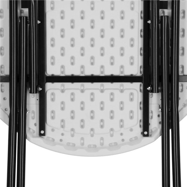 Masa catering profesionala pentru evenimente, inalta, cu picioare metal pliabile, rotunda, d 80 cm, h 110 cm, alb - Image 19