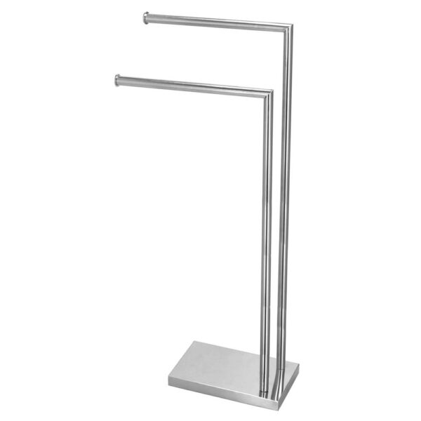 RESIGILAT: Suport metalic de baie pentru prosoape, cu 2 brate, 80 cm, argintiu cromat - Image 6