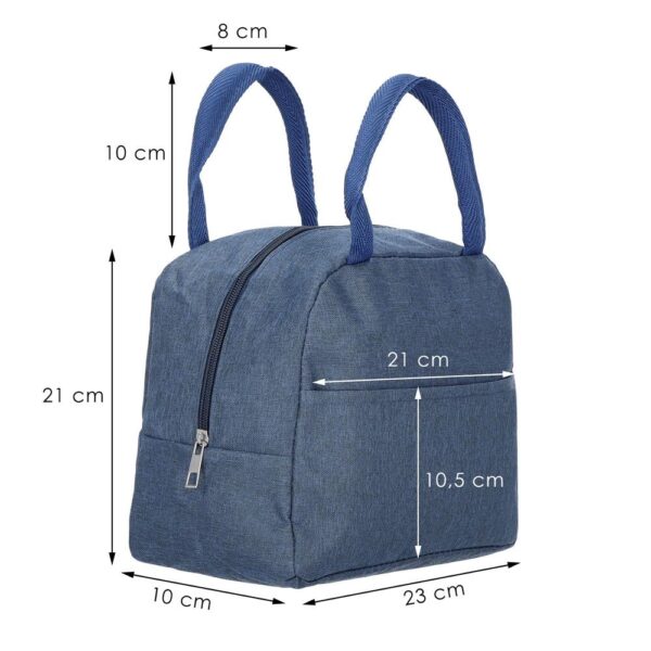 Geanta frigorifica cu izolatie termica pentru mancare, 21x10x23cm, albastru - Image 2