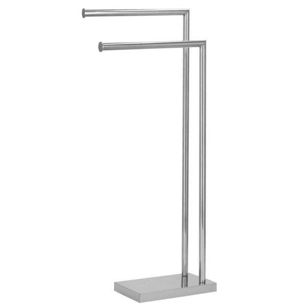 RESIGILAT: Suport metalic de baie pentru prosoape, cu 2 brate, 80 cm, argintiu cromat - Image 7