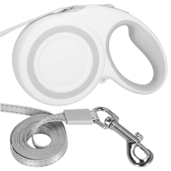 Automata póráz, nagytestű fajtáknak 50 kg-ig, 500 cm, fehér szürke - Image 4