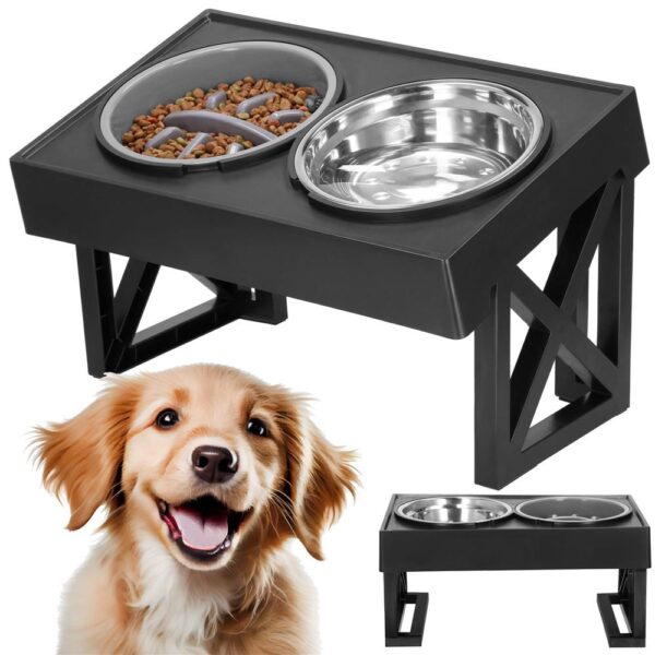 Set 2 boluri cu stand, pentru catei, inaltime si unghi reglabile, 2 x 21 cm - Image 4