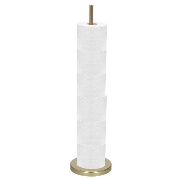 Suport hartie igienica 2 in 1 cu tija mobila, 68.5cm, auriu - Image 4