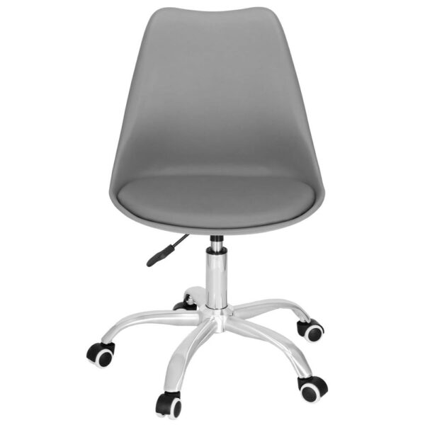 Ergonomikus irodai szék, ökobőr, 150kg, acél talp, szürke - Image 6