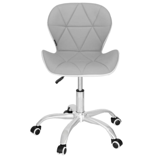 Scaun de birou ergonomic, tapitat cu piele ecologica, 120kg, alb gri - Image 5