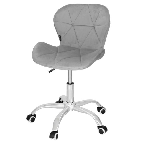 Scaun de birou ergonomic, tapitat cu catifea, 120kg, gri - Image 7