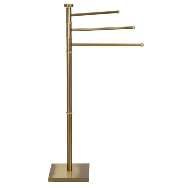 RESIGILAT: Suport cuier pentru prosoape cu 3 brate, inaltime 86cm, auriu lucios - Image 10