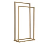 Fém fürdőszobai törölközőtartó, 2 állvánnyal, 86 cm, matt arany