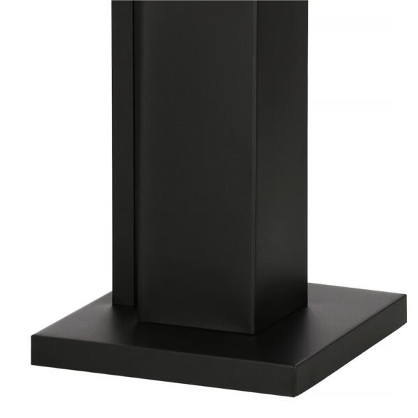 Stand cu perie WC si suport hartie igienica, metal si bambus, 79cm, negru - Image 6