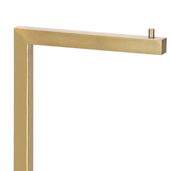 Stand cu perie WC si suport hartie igienica, metal si bambus, 67cm, auriu - Image 6