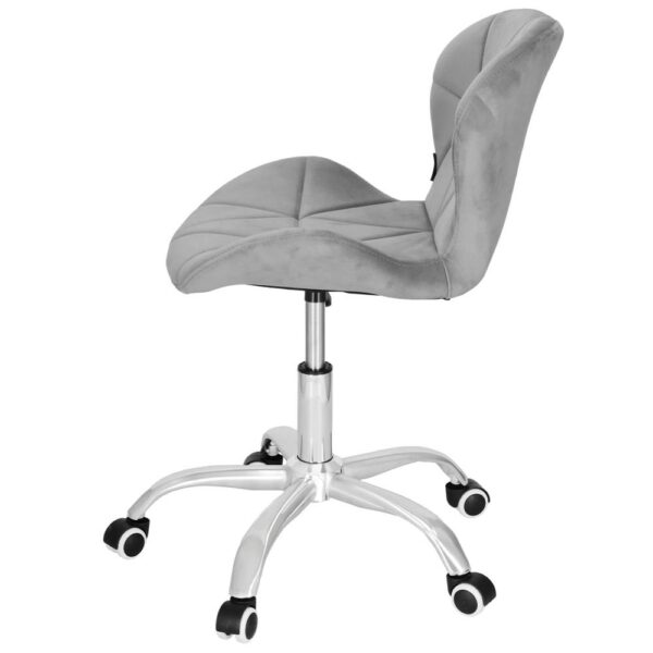 Scaun de birou ergonomic, tapitat cu catifea, 120kg, gri - Image 8