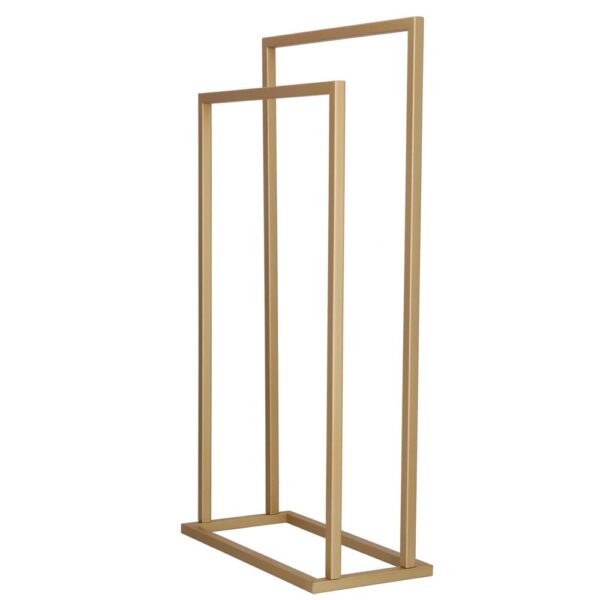 Suport metalic de baie pentru prosoape, cu 2 standuri, 86 cm, auriu mat - Image 7