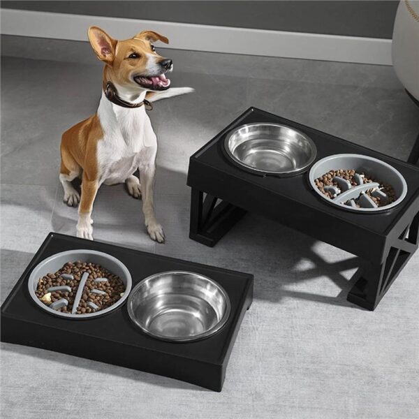 Set 2 boluri cu stand, pentru catei, inaltime si unghi reglabile, 2 x 21 cm - Image 8