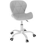 Ergonomikus irodai szék, műbőr kárpitozással, 120 kg teherbírás, fehér-szürke