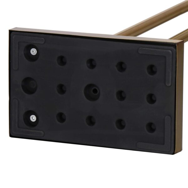 Suport metalic de baie pentru prosoape, cu 2 brate, 80 cm, auriu mat - Image 9
