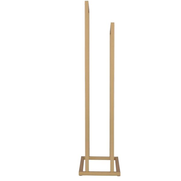 Suport metalic de baie pentru prosoape, cu 2 standuri, 86 cm, auriu mat - Image 8