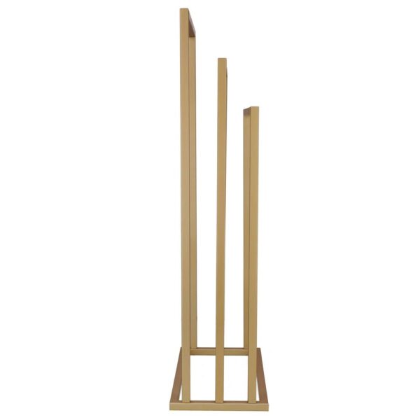 Suport metalic de baie pentru prosoape, cu 3 standuri, 86 cm, auriu mat - Image 8