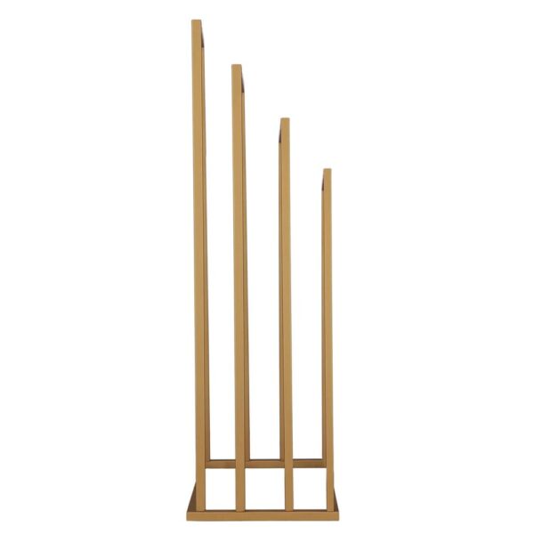 Suport metalic de baie pentru prosoape, cu 4 standuri, 96 cm, auriu mat - Image 9