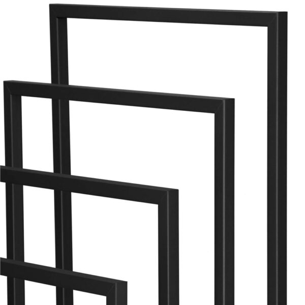 Suport metalic de baie pentru prosoape, cu 4 standuri, 96 cm, negru - Image 8