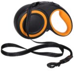 Automata póráz, nagytestű fajtáknak 50 kg-ig, 500 cm, fekete narancs