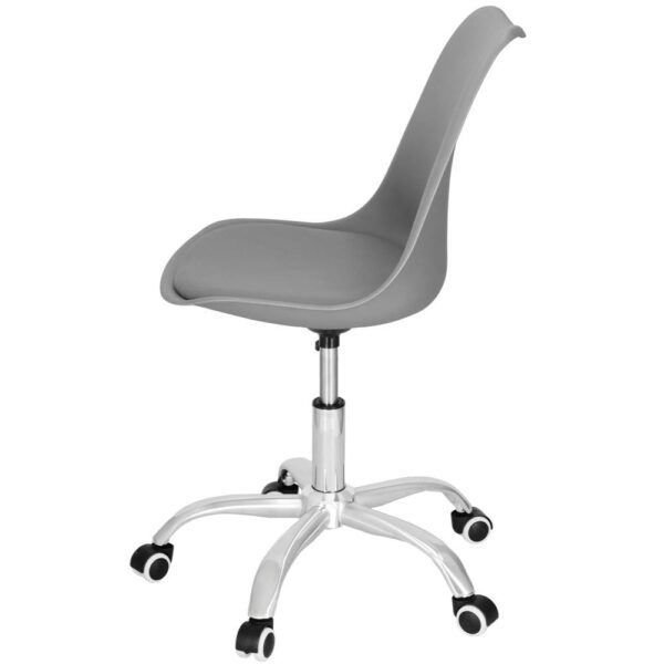 Ergonomikus irodai szék, ökobőr, 150kg, acél talp, szürke - Image 9