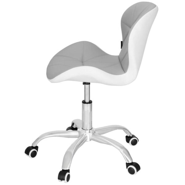 Scaun de birou ergonomic, tapitat cu piele ecologica, 120kg, alb gri - Image 8