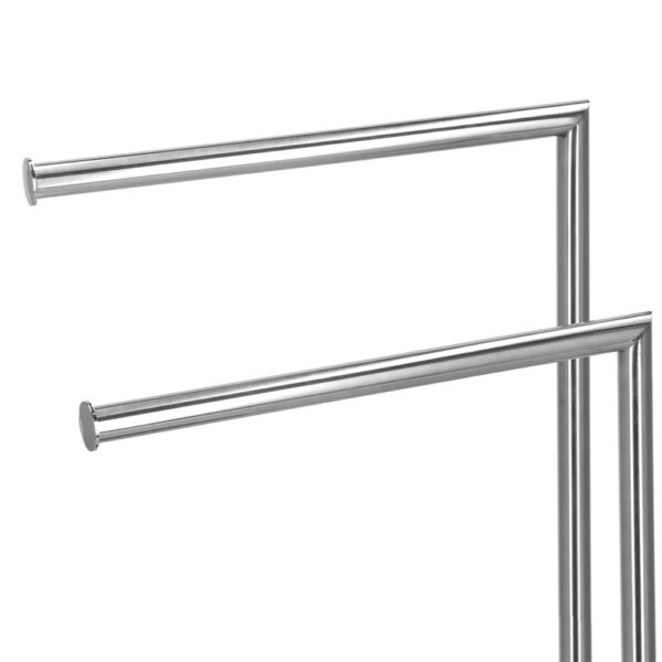RESIGILAT: Suport metalic de baie pentru prosoape, cu 2 brate, 80 cm, argintiu cromat - Image 12