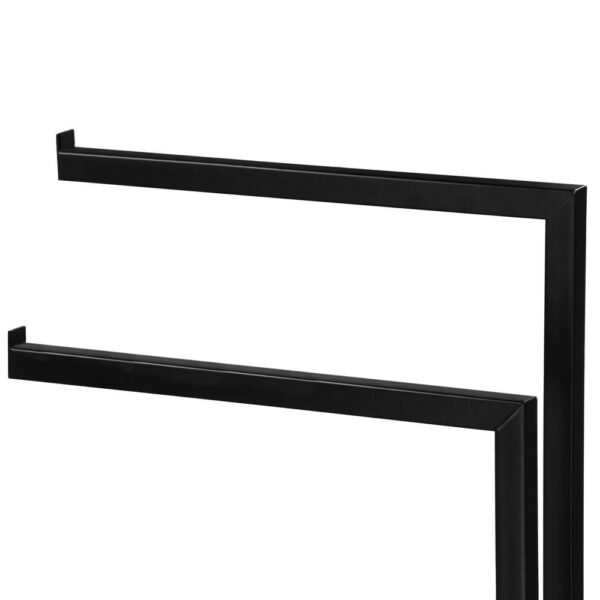 Suport metalic de baie pentru prosoape, cu 2 brate, 80 cm, negru mat - Image 9