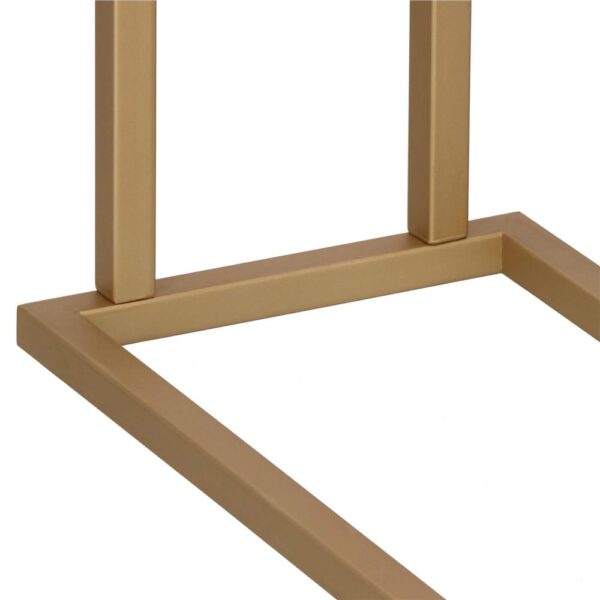 Suport metalic de baie pentru prosoape, cu 2 standuri, 86 cm, auriu mat - Image 9