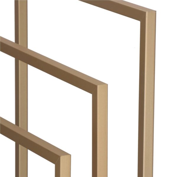 Suport metalic de baie pentru prosoape, cu 3 standuri, 86 cm, auriu mat - Image 9