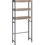 VASAGLE Fürdőszoba tárolópolc, a mosógépre vagy a wc csészére átlapolva, 25x63x165 cm, szürke