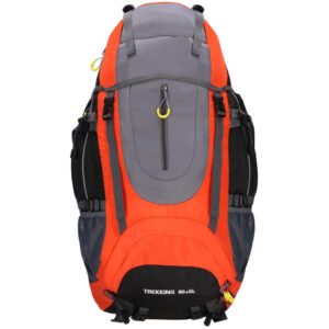 Katonai taktikai hátizsák túrázáshoz, esővédővel, 70 liter, 25 kg, 68x35x20 cm, narancssárga szürke
