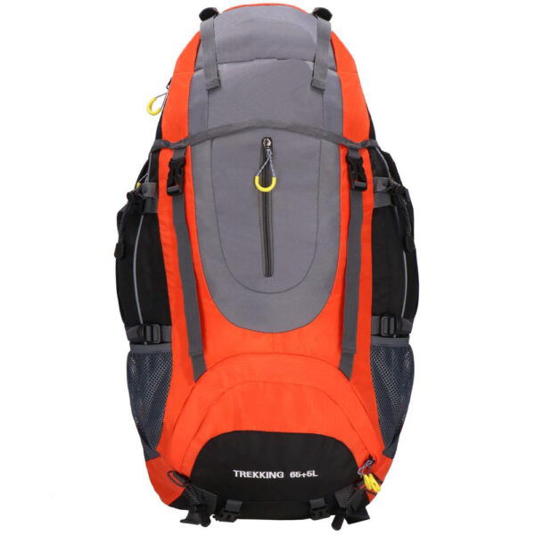 Katonai taktikai hátizsák túrázáshoz, esővédővel, 70 liter, 25 kg, 68x35x20 cm, narancssárga szürke